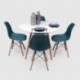 Conjunto de comedor TOWER 100. Mesa redonda de 100 cm y 4 sillas TOWER Eames