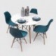 Conjunto de comedor TOWER 100. Mesa redonda de 100 cm y 4 sillas TOWER Eames