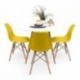 Conjunto de comedor TOWER 100. Mesa redonda de 100 cm y 4 sillas TOWER Eames