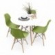 Conjunto de comedor TOWER 100. Mesa redonda de 100 cm y 4 sillas TOWER Eames