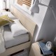 Cama de matrimonio de diseño moderno ELY tablero de partículas melaminizado color blanco o natural 192x156x85 cm