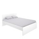 Cama de matrimonio de diseño moderno ELY tablero de partículas melaminizado color blanco o natural 192x156x85 cm