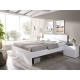 Cama de matrimonio de diseño moderno ELY tablero de partículas melaminizado color blanco o natural 192x156x85 cm