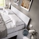 Cama de matrimonio de diseño moderno ELY tablero de partículas melaminizado color blanco o natural 192x156x85 cm