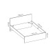Cama de matrimonio de diseño moderno ELY tablero de partículas melaminizado color blanco o natural 192x156x85 cm