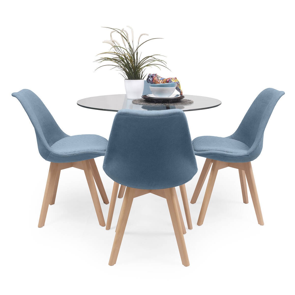 Conjunto mesa redonda 106cm y 4 sillas comedor