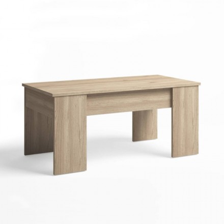 Mesa de centro elevable LOVE tablero de partículas melaminizado color blanco nordic o madera naturale 100x50x45 cm