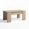 Mesa de centro elevable LOVE tablero de partículas melaminizado color blanco nordic o madera naturale 100x50x45 cm