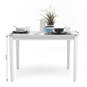 Mesa de comedor o cocina GOLF madera y MDF color blanco, negro o madera milán natural