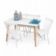 Pack de 4 sillas de comedor o cocina de inspiración colonial VICKY color blanco o madera natural