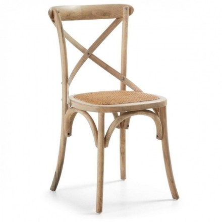 Silla de madera de olmo natural inspiración Thonet SILEA