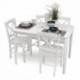 Conjunto de comedor o cocina GOLF mesa y 4 sillas color negro, blanco o natural