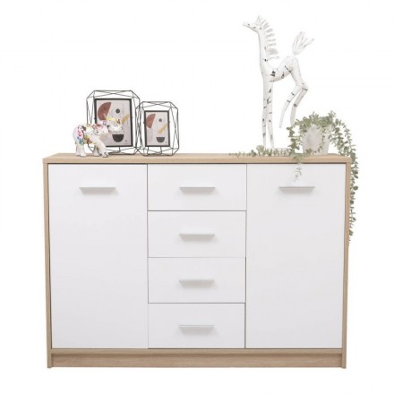 Mueble aparador de comedor KENTO color cambrián y blanco 118,5x34x84 cm