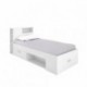 Cama juvenil de diseño moderno LANKA tablero de partículas melaminizado color blanco o natural/grafito 217x100x95 cm