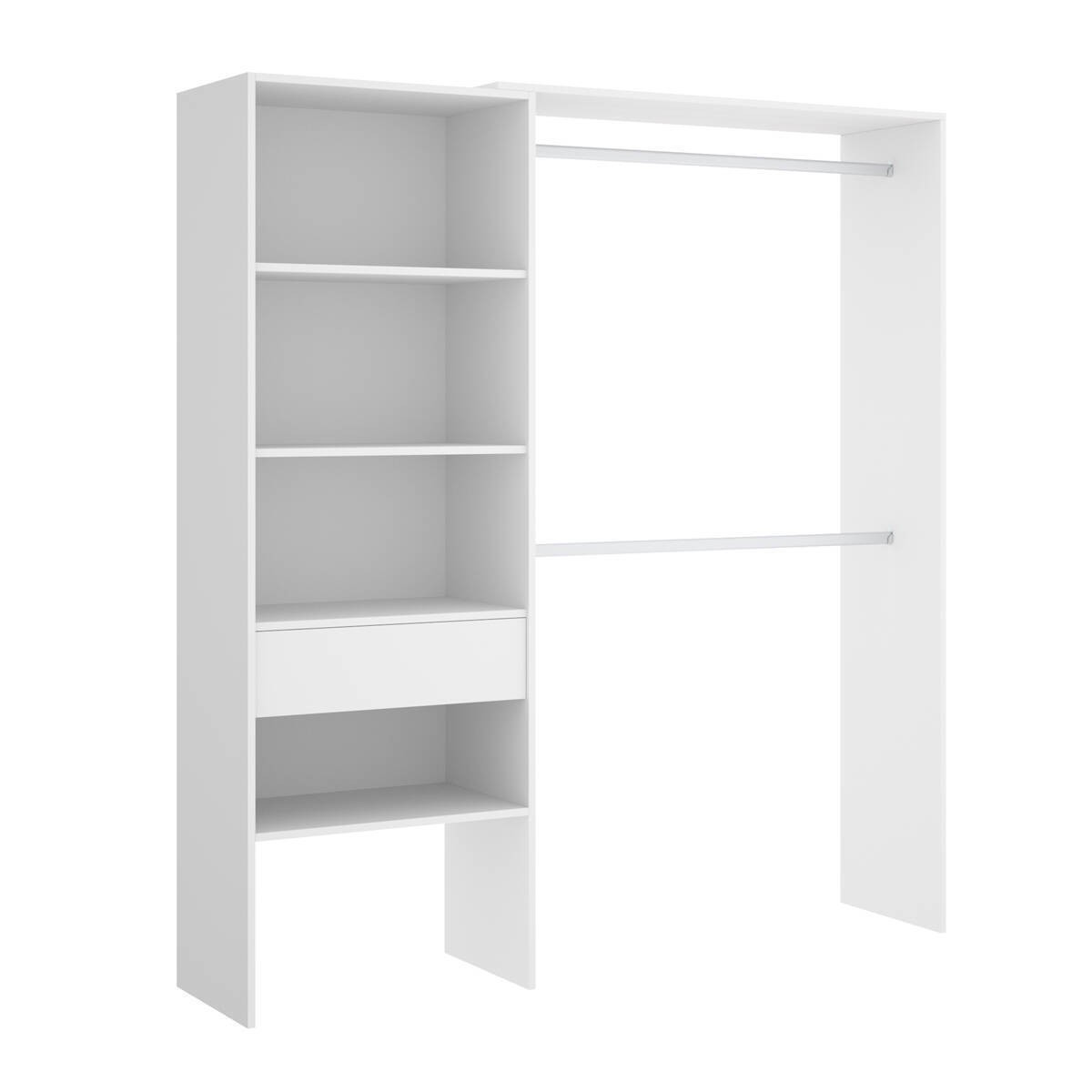 Armario vestidor SUIT color blanco, adaptable de 160 a 110 cm - Centro  Mueble Online