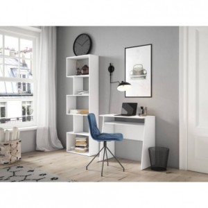 Mesa escritorio juvenil KRIPTON tablero de partículas melaminizado color blanco mate 80x40x75,5 cm