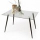 Mesa de comedor CAIRO ANTIQUE tapa de cristal de 120x79,5 cm y patas de metal color roble o color negro