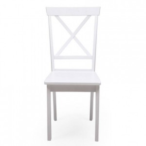 Pack de 2 sillas de comedor o cocina LUCKY madera lacada en color blanco mate