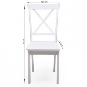 Pack de 2 sillas de comedor o cocina LUCKY madera lacada en color blanco mate