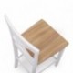Pack de 2 taburetet altot HAILEY madera lacada en color blanco mate con asiento en color roble
