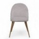Pack de 4 sillas  MADEIRA tela velvet color gris oscuro o claro y tela con detalles florales y patas de metal acabado madera