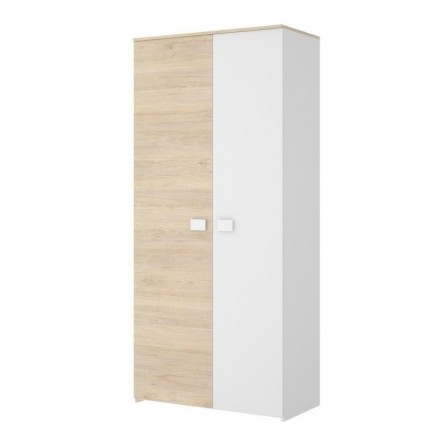 Armario juvenil de diseño moderno DINA tablero de partículas melaminizado color blanco natural 95x52x205 cm