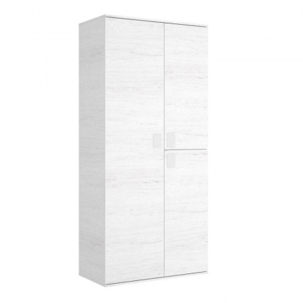 Zapatero de diseño moderno TIVOLI color blanco y madera de 73,5x23,5x81 cm  - Centro Mueble Online