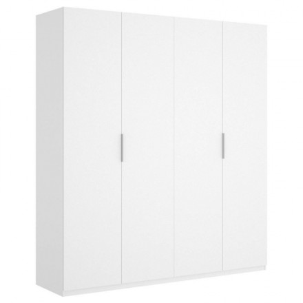 Armario de cuatro puertas ESSEN color blanco brillo 204x180x52 cm
