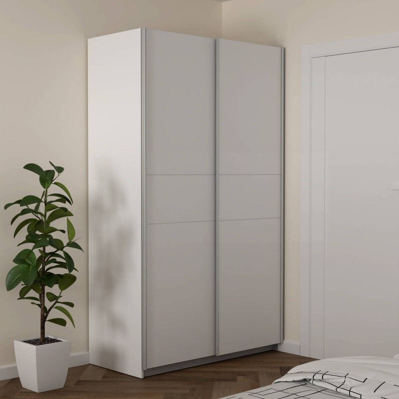 Armario 2 puertas correderas natural blanco 120 cm COLMAR