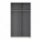 Armario de 2 puertas correderas  120 cm WINTER acabado laminado sintético blanco o roble sonoma con franja blanca o roble