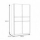 Armario de 2 puertas correderas  120 cm WINTER acabado laminado sintético blanco o roble sonoma con franja blanca o roble