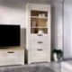 Vitrina alta SIENA tablero de partículas melaminizado color blanco finés y milano 75x33x188 cm