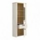Vitrina alta SIENA tablero de partículas melaminizado color blanco finés y milano 75x33x188 cm