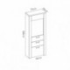 Vitrina alta SIENA tablero de partículas melaminizado color blanco finés y milano 75x33x188 cm