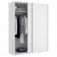 Armario de dos puertas correderas SLIDE color blanco brillo 204x150x65 cm