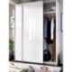 Armario de dos puertas correderas SLIDE color blanco brillo 204x150x65 cm