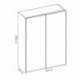 Armario de dos puertas correderas SLIDE color blanco brillo 204x150x65 cm