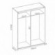 Armario de dos puertas correderas SLIDE color blanco brillo 204x150x65 cm