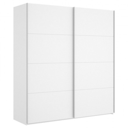 Armario de dos puertas correderas SLIDE color blanco brillo 204x180x65 cm