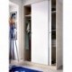 Armario de dos puertas correderas SLIDE color natural y blanco brillo 204x120x50 cm