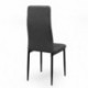 Pack de 6 sillas de comedor ZUNI tapizadas en tela gris oscuro y patas metálicas en negro