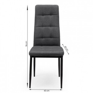 Pack de 6 sillas de comedor ZUNI tapizadas en tela gris oscuro y patas metálicas en negro