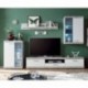 Mueble de salón modular ESCANAR color gris hormigón y blanco de 245 cm