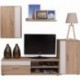 Mueble de salón modular IBIZA mini color roble y blanco de 190 cm