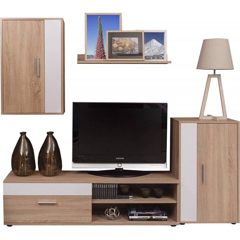 Homely - Mueble de Salón Modular IBIZA MINI | Conjunto 4 Muebles | Muebles  Salón Completo | Mueble para Televisión + Mueble Bajo + Mueble Alto +