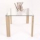 Conjunto de comedor ROSSET NORDIC mesa de cristal de 140x90 cm y 4 sillas nórdicas