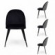 Conjunto de comedor CAIRO DAVINIA mesa de cristal de 120x80 cm y 4 sillas tapizadas