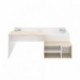 Cama juvenil de diseño moderno KRIC tablero de partículas melaminizado color natural y blanco de 195x134x72 cm