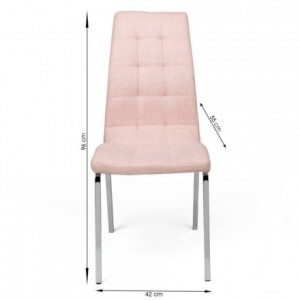 Pack de 4 sillas de comedor ALEX tapizadas en tela patas de metal cromadas