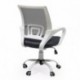 Silla de oficina, estudio o escritorio PRACTIK con brazos y base giratoria color blanco y tela 3D, de 58x55x87/97 cm